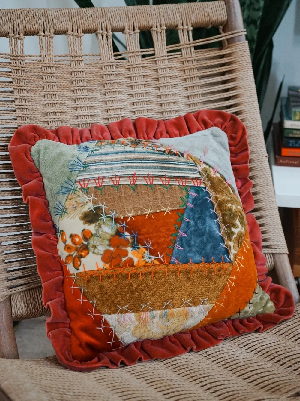 Vintage Handmade Patchwork Pillow